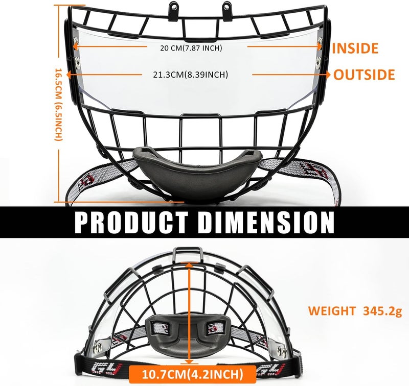 GY Hockey Helmet Cage & Face Shield Protector Combo Ice Hockey Full Face Shield Junior & Youth - Image 4